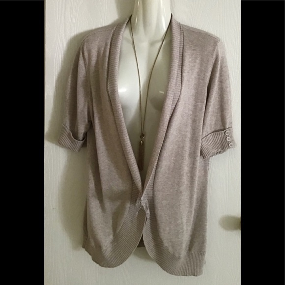89th & Madison cardigan beige size L lots detail one button neutral colo… - Picture 2 of 8